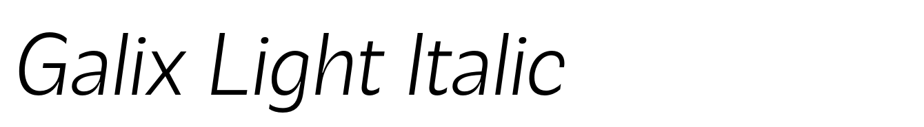 Galix Light Italic